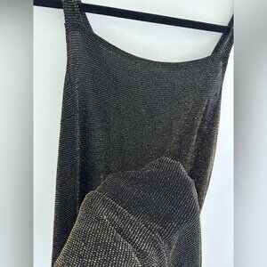 FMX&CO 90s Vintage Gold Glitter Mesh Dress